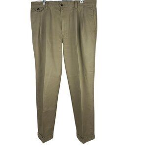 Dockers Pleated Khaki Pants Mens W38 L32 Classic Fit Cotton Beige Casual Office